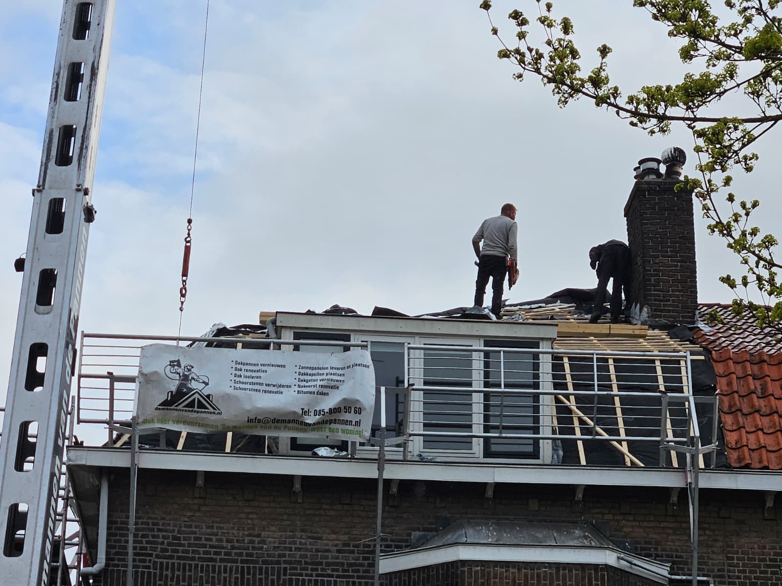 Dakkapel + renovatie, Dakwerk in uitvoering